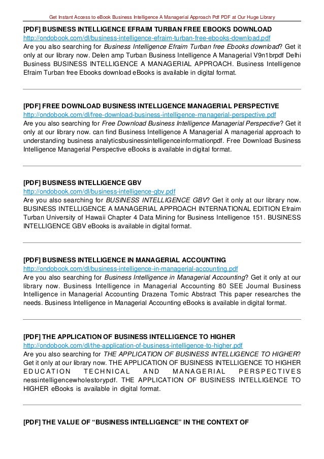 business intelligence ebook download free Intelligence download free ebook business